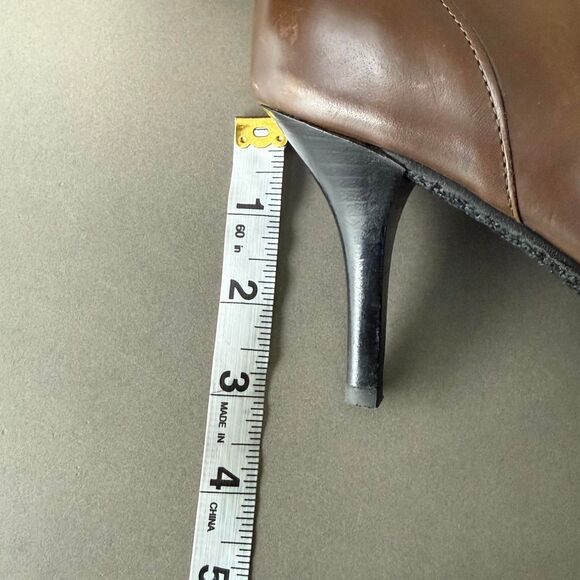 Claudia Ciuti Brown Leather Heeled Boots Size 7 - Picture 4 of 8